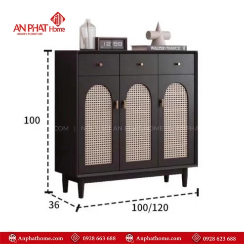 Mẫu tủ giày dép bằng gỗ hiện đại