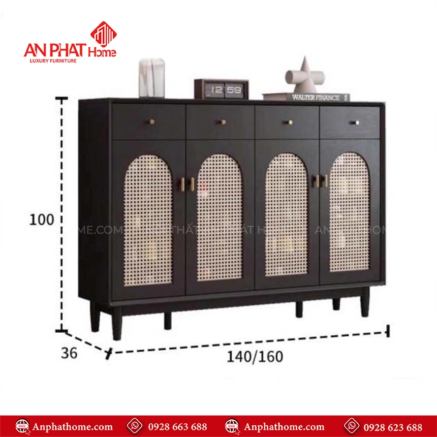 Tủ giày gỗ mây thiết kế đẹp mắt T-5483 15 Tủ đựng giày dép bằng gỗ công nghiệp