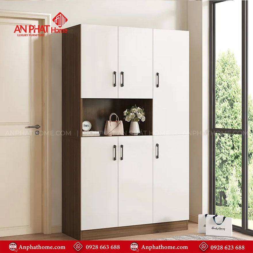 Tủ giày kết hợp để đồ đẹp T-5515 11 Tủ giày kết hợp để đồ đẹp T-5515 An Phát Home