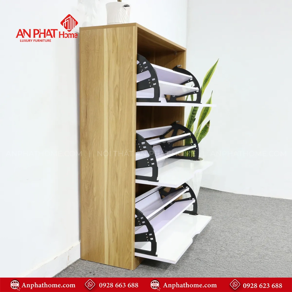 Tủ giày nhỏ gọn bằng gỗ đẹp T-5507 9 Tu giay nho gon bang go dep T 5507 4