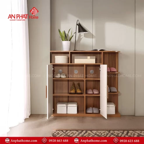 Mẫu tủ giày trang trí phòng khách