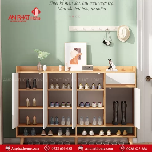 Mẫu tủ giày dép bằng gỗ công nghiệp