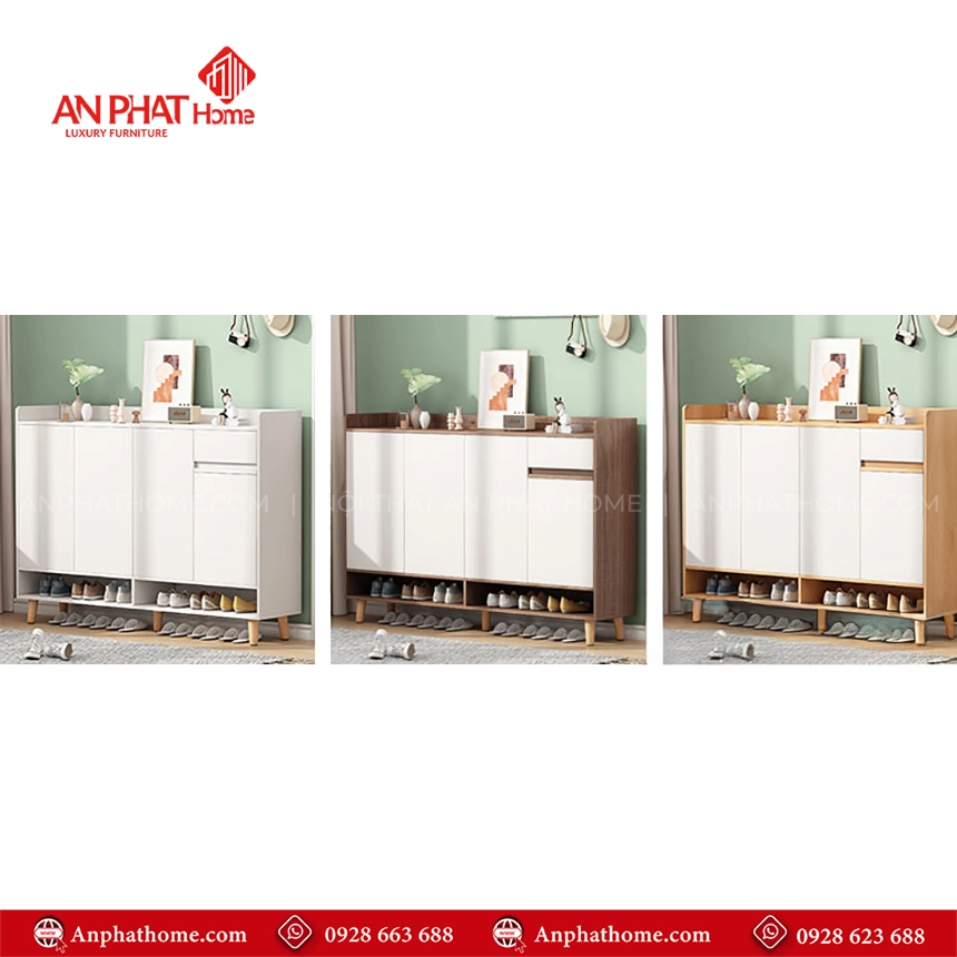 Tủ giày trang trí phòng khách đẹp T-5495 14 Top mẫu tủ đựng giày dép thông minh