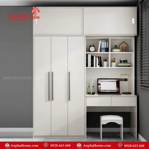 Tủ quần áo 3 cánh mở bằng gỗ TA-642 An Phát Home