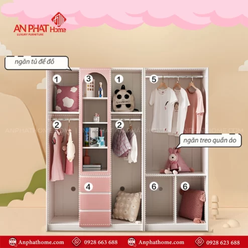 Tủ đựng quần áo cho trẻ em đẹp