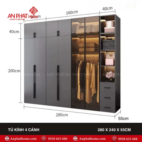 Mẫu tủ quần áo đẹp hiện đại