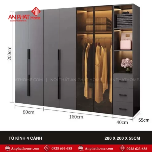 Thiết kế tủ đựng quần áo theo yêu cầu