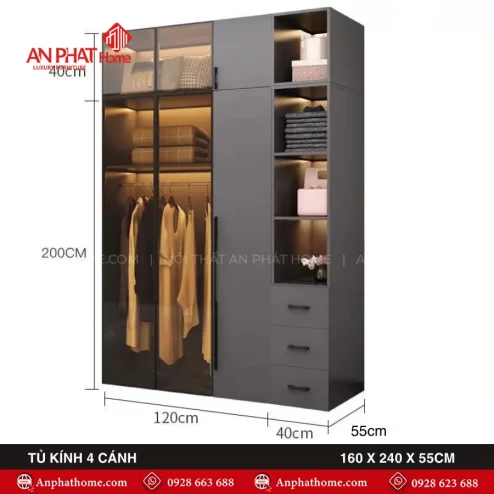 Tủ quần áo gỗ MDF giá rẻ