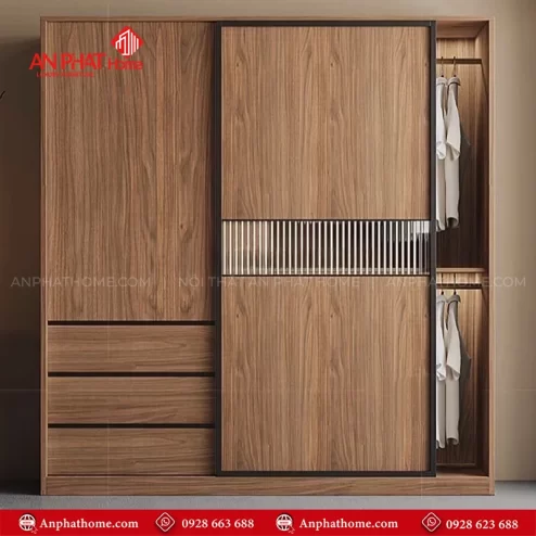 Mẫu tủ quần áo gỗ trong phòng ngủ