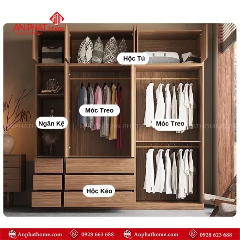 Mẫu tủ quần áo trong phòng ngủ hiện đại