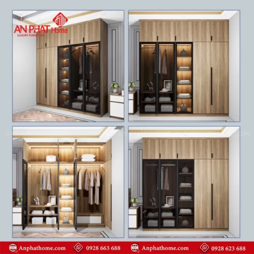 Top mẫu tủ quần áo gỗ công nghiệp MDF