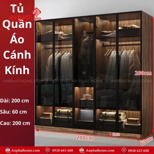 Tu quan ao canh kinh go cong nghiep dep TA 688 6