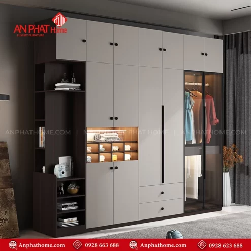 Tủ quần áo cánh kính hiện đại TA-611 An Phát Home