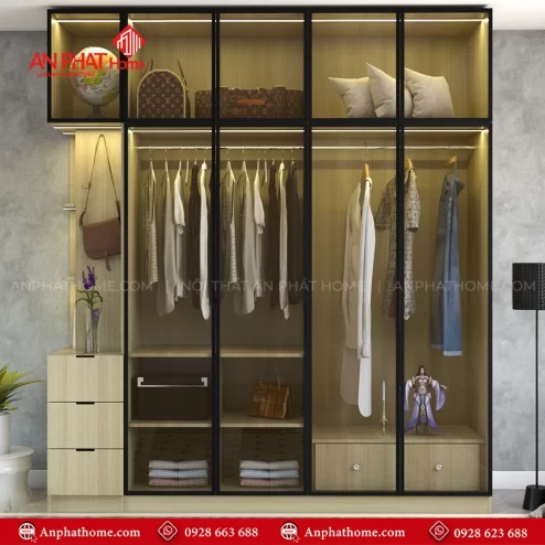Tủ quần áo cánh kính mở sang trọng TA-699 An Phát Home