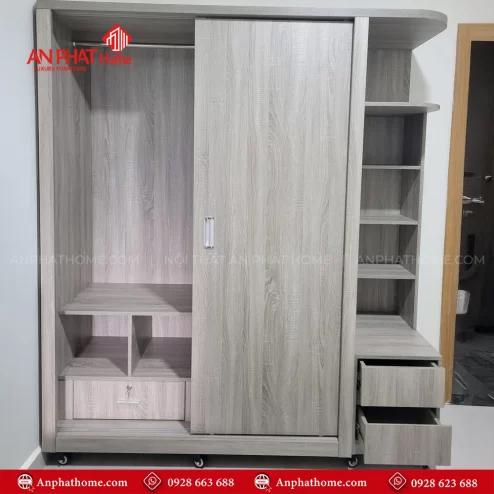 Mẫu tủ quần áo gỗ MDF đẹp hiện đại