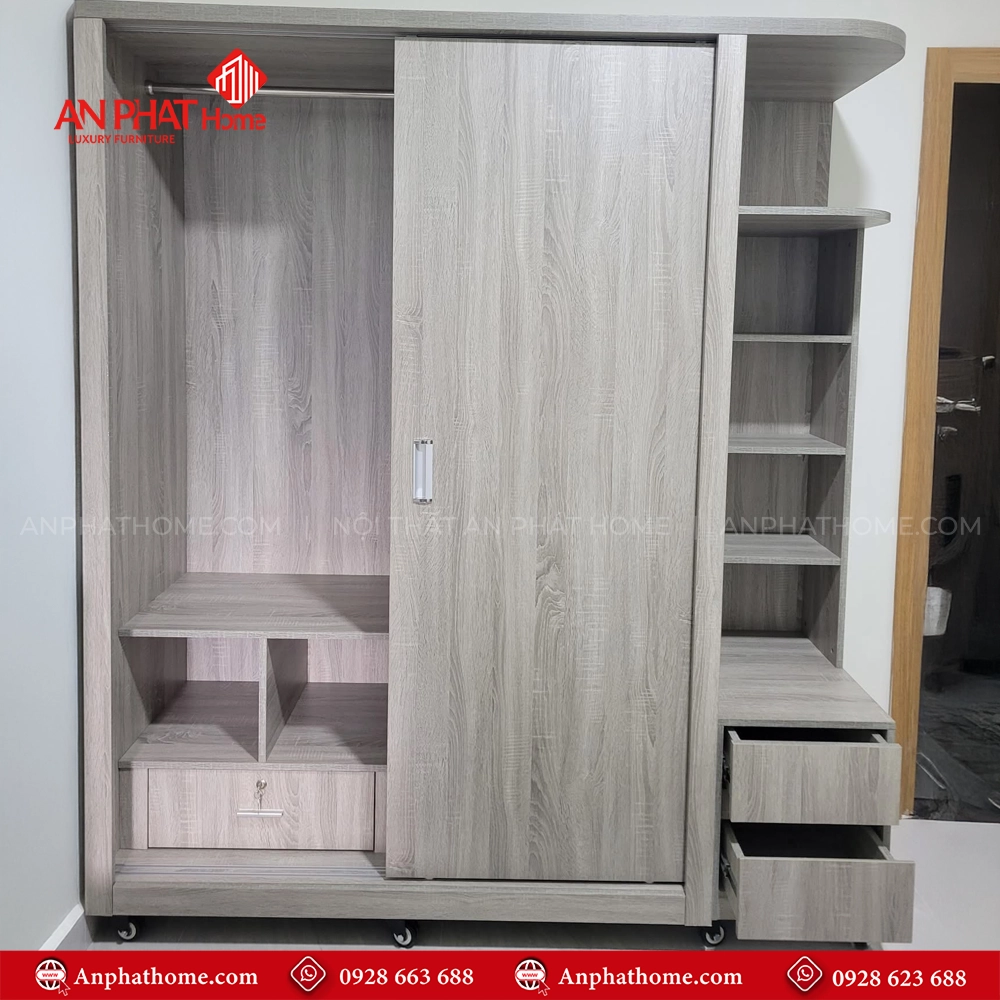 Tủ quần áo cánh lùa gỗ MDF TA-620 6 Mẫu tủ quần áo gỗ MDF đẹp hiện đại