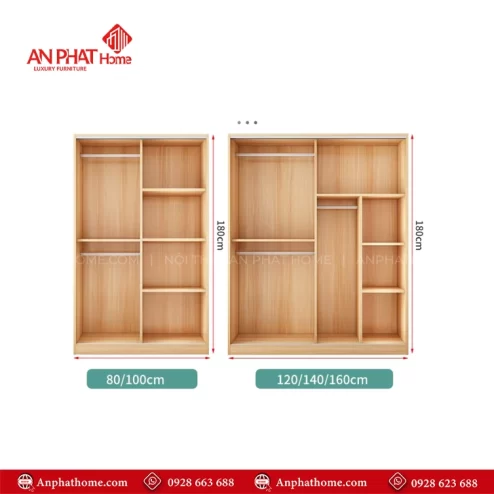 Tu quan ao canh lua go MDF TA 626 6