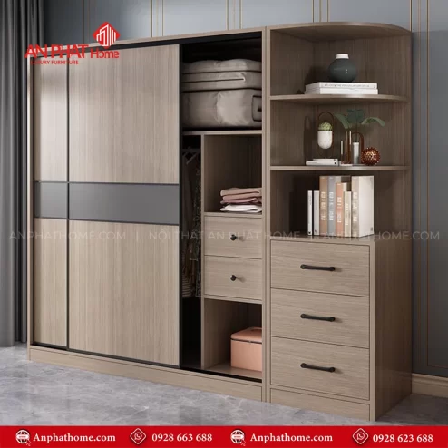 Tủ quần áo cánh lùa gỗ công nghiệp TA-705 An Phát Home