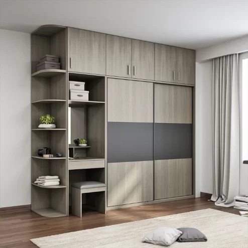 Tủ quần áo cánh lùa kết hợp bàn trang điểm TA-614 An Phát Home