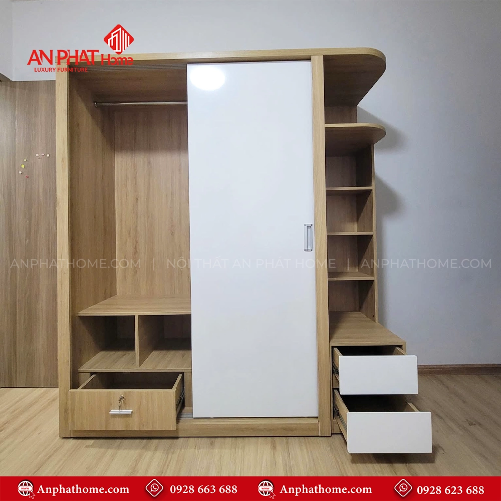 Tủ quần áo cánh lùa hiện đại TA-619 9 Mẫu tủ quần áo gỗ MDF đẹp hiện đại