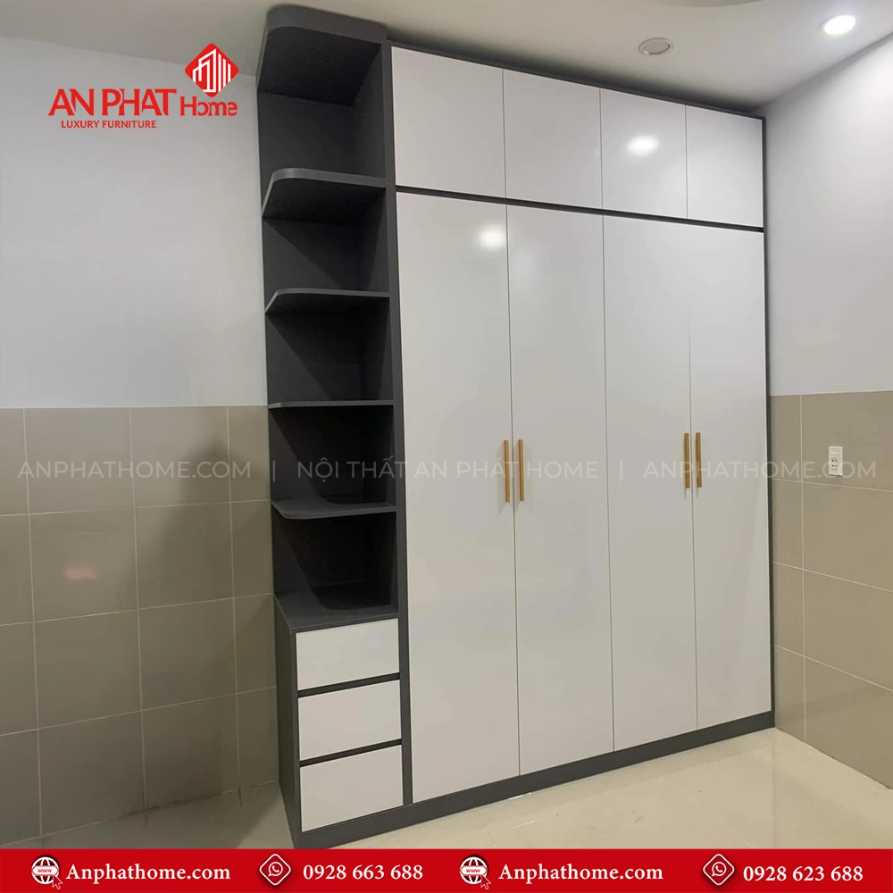 Tủ quần áo công nghiệp HDF TA-658 24 Mẫu tủ quần áo gỗ đẹp hiện đại