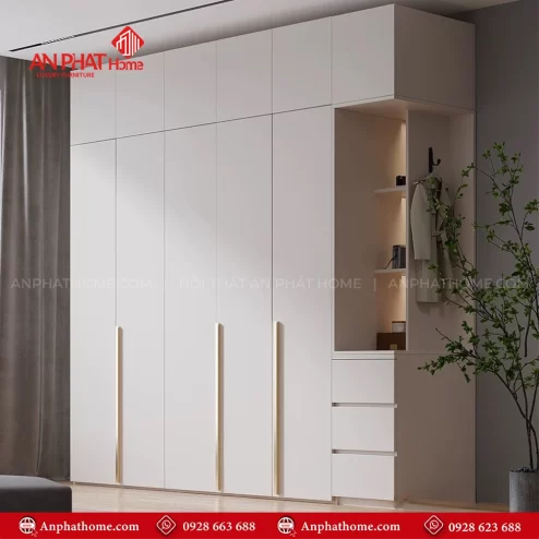 Mẫu tủ quần áo MDF hiện đại