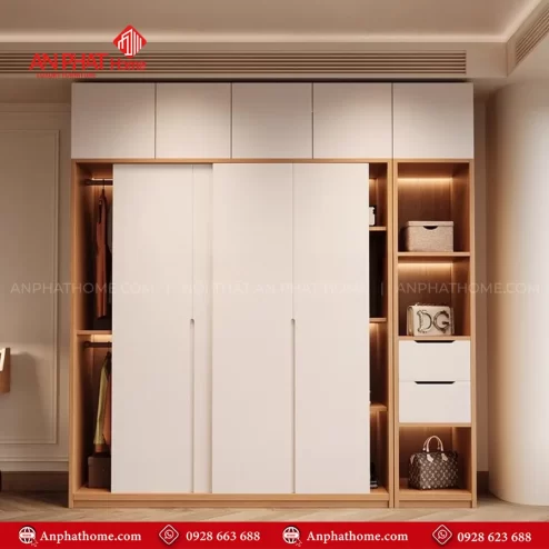 Mẫu tủ quần áo gỗ đẹp hiện đại