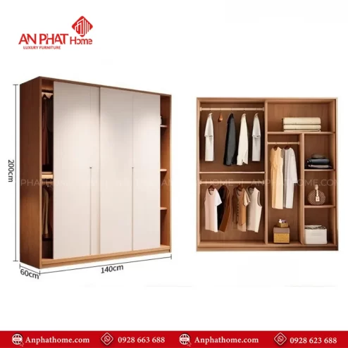 Tu quan ao go MDF cua lua TA 661 7