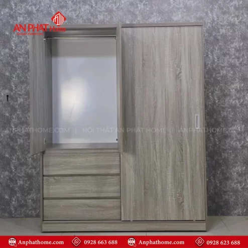 Mẫu tủ quần áo gỗ mdf cửa lùa