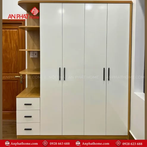 Tủ quần áo gỗ công nghiệp 4 cánh TA-677 An Phát Home