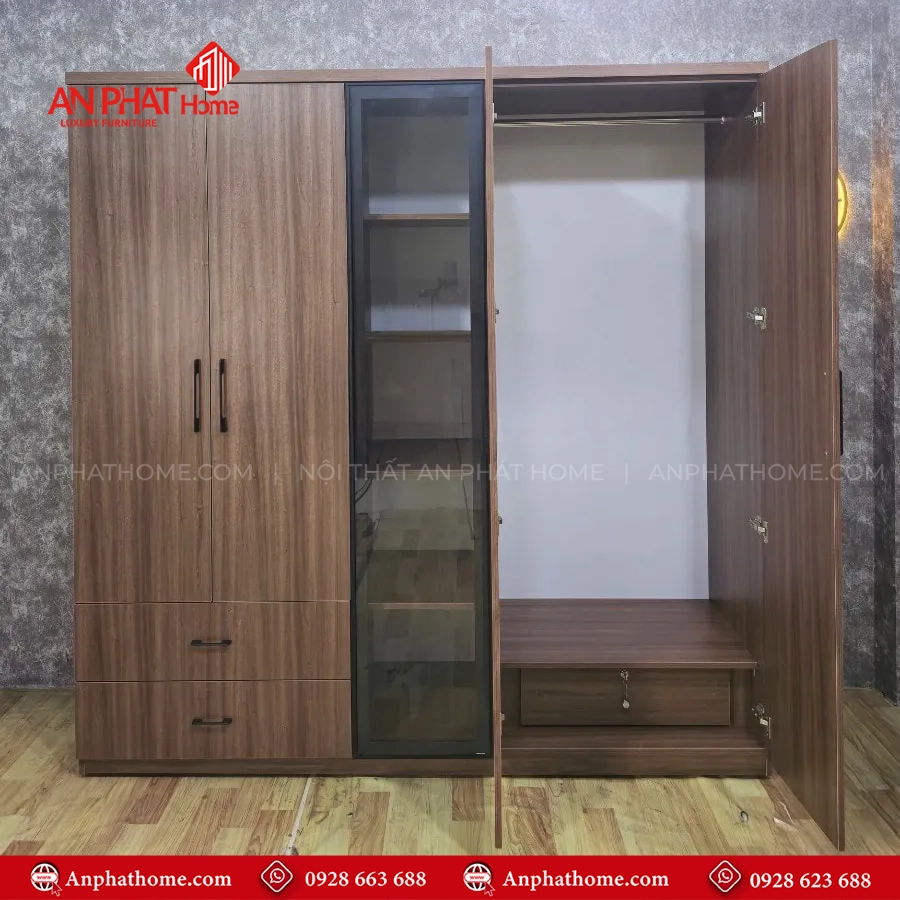 Tủ quần áo gỗ công nghiệp TA-682 15 Thiết kế tủ đựng quần áo theo yêu cầu