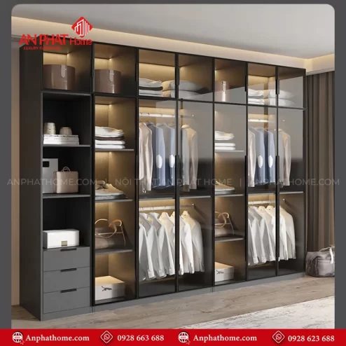 Tủ quần áo gỗ công nghiệp cánh kính TA-692 An Phát Home