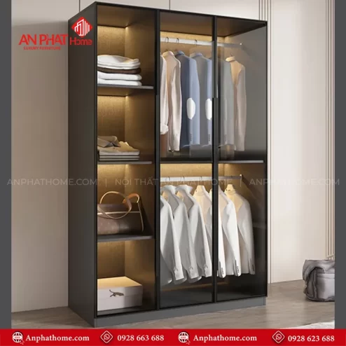 Thiết kế mẫu tủ quần áo gỗ trong phòng ngủ