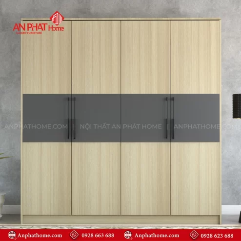 Mẫu tủ quần áo gỗ trong phòng ngủ