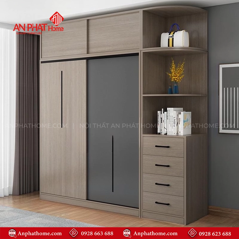 Tủ quần áo gỗ đẹp AT-607 13 Tủ quần áo gỗ đẹp AT-607 An Phát Home