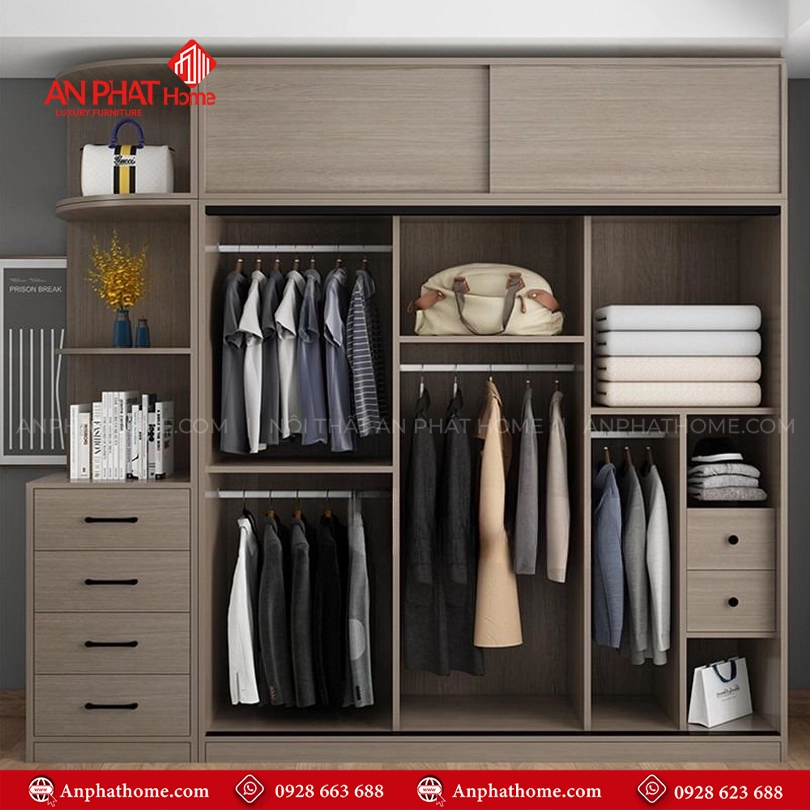 Tủ quần áo gỗ đẹp AT-607 15 Mẫu tủ quần áo gỗ đẹp hiện đại