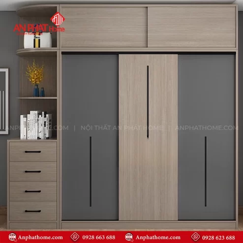 Tủ quần áo gỗ công nghiệp 2 cánh