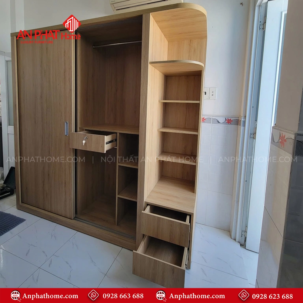 Tủ quần áo hiện đại cửa lùa TA-625 11 Mẫu tủ quần áo trong phòng ngủ hiện đại