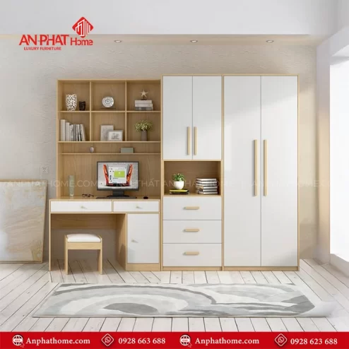 Tủ quần áo kết hợp bàn học tiện dụng TA-650 An Phát Home