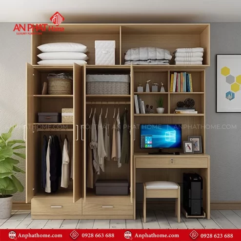 Mẫu tủ quần áo gỗ đẹp hiện đại