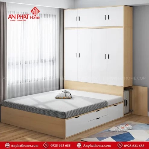Tủ quần áo liền giường đa năng TA-676 An Phát Home
