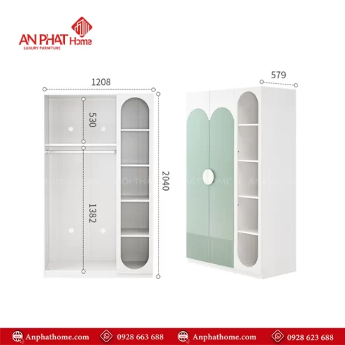 Tu quan ao thiet ke dep mat TA 626 6