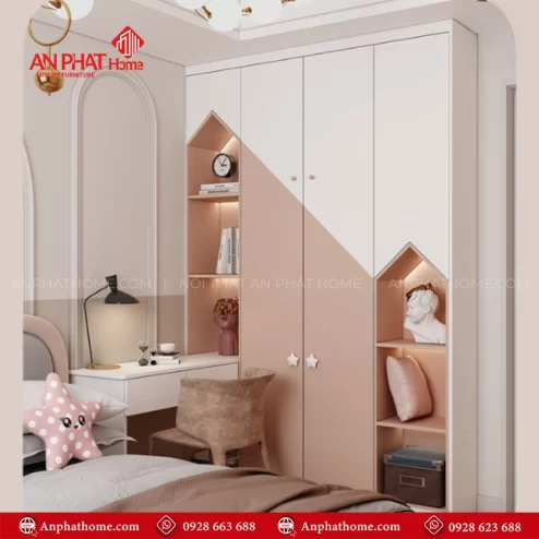 Mẫu tủ quần áo gỗ công nghiệp hiện đại