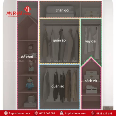 Tu quan ao tre em bang go MDF TA 629 8