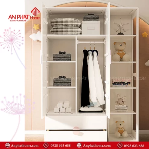 Mẫu tủ quần áo gỗ công nghiệp hiện đại