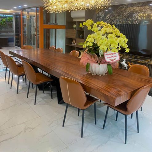 Bàn ăn gỗ me tây nguyên khối cao cấp BA-3016