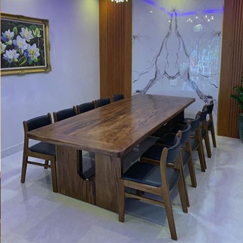 Bàn ăn gỗ me tây nguyên khối cao cấp BA-3021