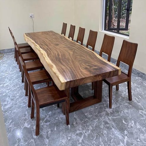Bàn ăn nguyên khối gỗ me tây cao cấp BA-3020