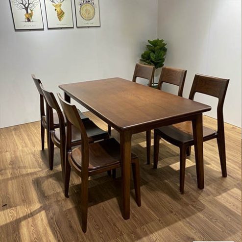 Bàn ghế ăn gỗ sồi nga đơn giản hiện đại BA-3007