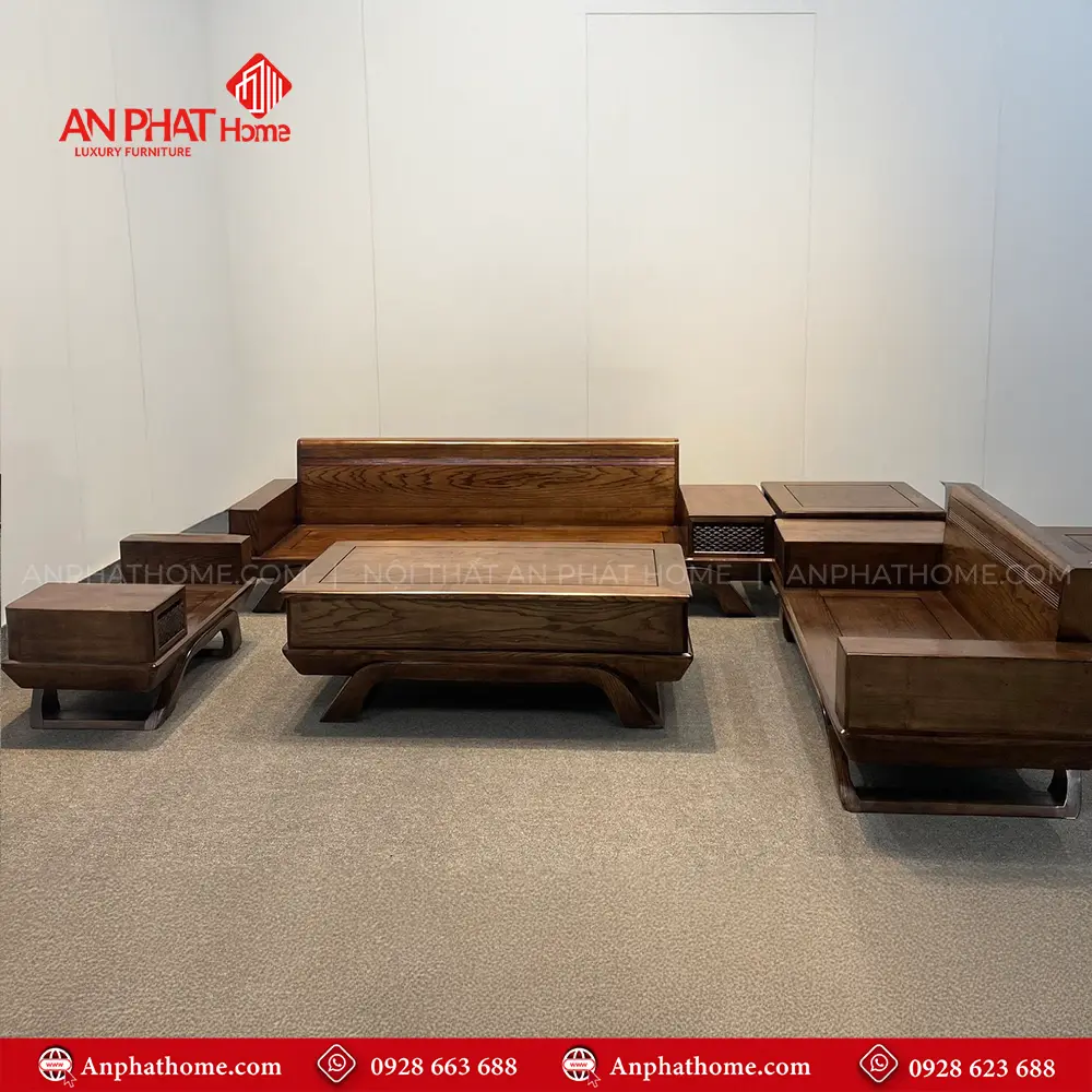 Bàn Ghế Phòng Khách Gỗ Sồi Hiện Đại F-1370 11 Bàn Ghế Phòng Khách Gỗ Sồi Hiện Đại F-1370